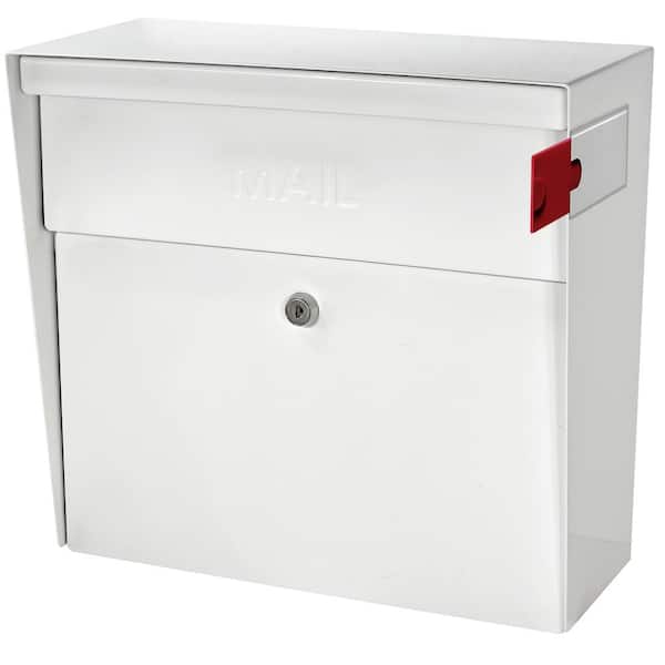Mail Boss Metro Locking Wall-Mount Mailbox with High Security Reinforced Patented Locking System, Alpine White
