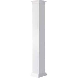 5-5/8 in. x 5 ft. Premium Square Non-Tapered Smooth PVC Column Wrap Kit Prairie Capital and Base