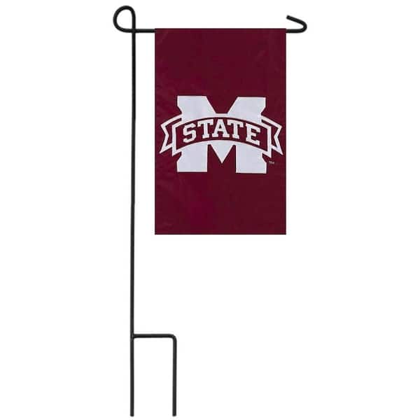 1 ft. x 1-1/2 ft. Mississippi State University 2-Sided Garden Flag with 3-2/3 ft. Metal Flagpole
