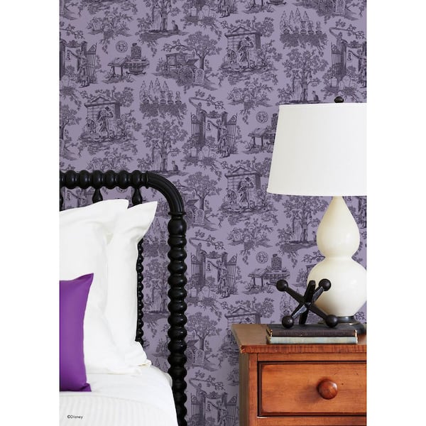 Disney Haunted Mansion Toile Purple Peel and Stick Wallpaper