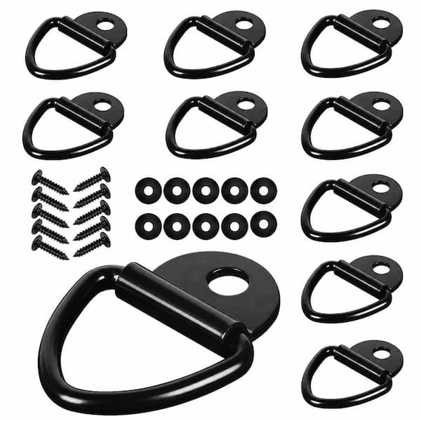 10-Piece Steel V-Ring Cargo Tie-Down Anchors with Bolt-On Mount for Trucks Trailers Secure Heavy Loads 10-Pack