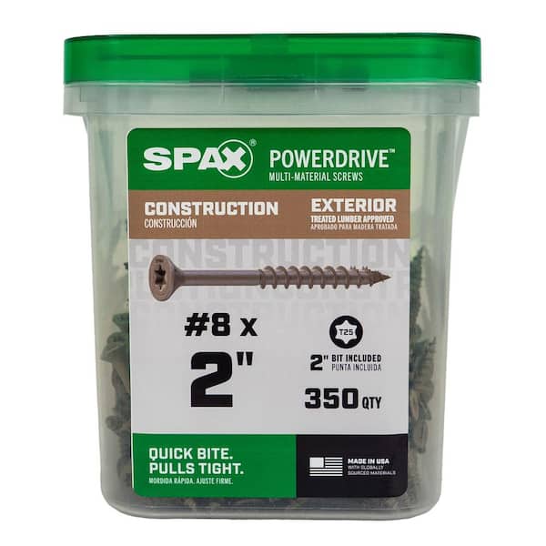 SPAX #8 x 2 in. Tan PowerDrive Exterior T25 T-Star Flat Head