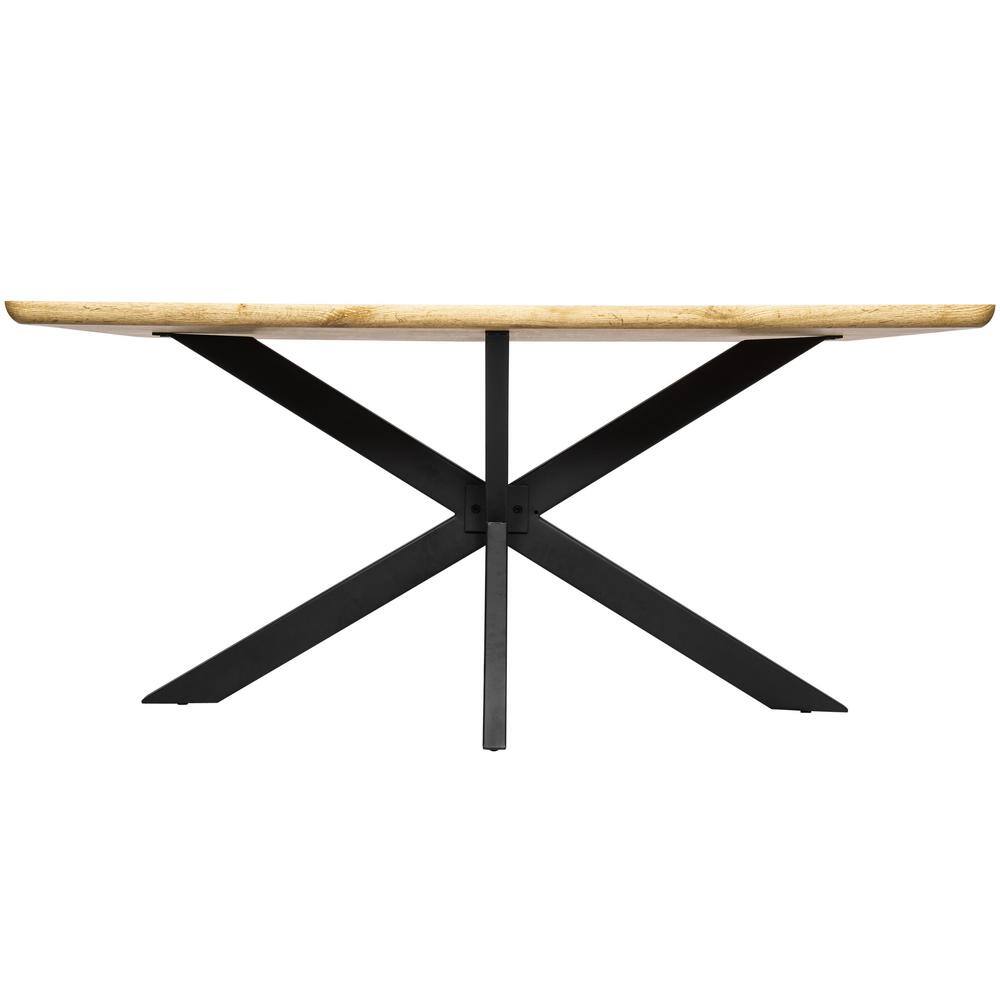 Ravenna 63" Natural Reclaimed Wood Dining Table with Metal Base