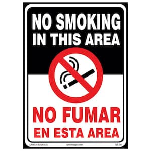 10 in. x 14 in. No Smoking Bilingual Sign Printed on More Durable Longer-Lasting Thicker Styrene Plastic.