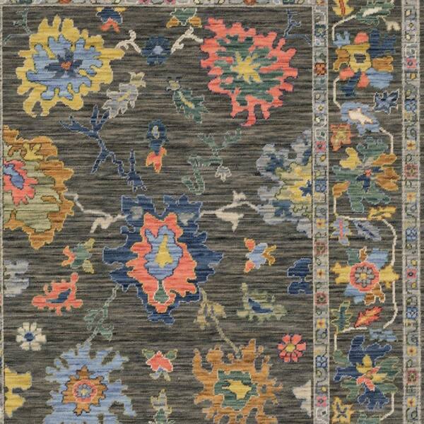 8 ft. x 11 ft. Gray, Yellow, Orange Oriental Washable Area Rug