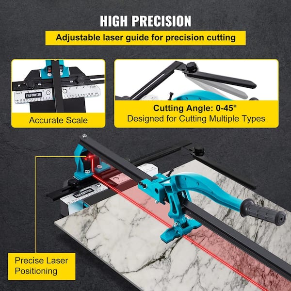 VEVOR 31 Inch Manual Tile Cutter Double Rails, Professional Tile Cutter  W/Alloy Cutting Wheel for Porcelain and Ceramic Tiles