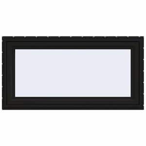 48 in. x 24 in. V-4500 Series Black FiniShield Vinyl Awning Window with Fiberglass Mesh Screen