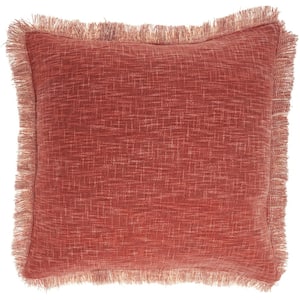 Nicole Curtis Rust Removable Cover 22 in. x 22 in. Throw Pillow