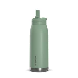 Active Flow 32 oz. Sage Triple Insulated Stainless Steel Water Bottle with Straw Lid