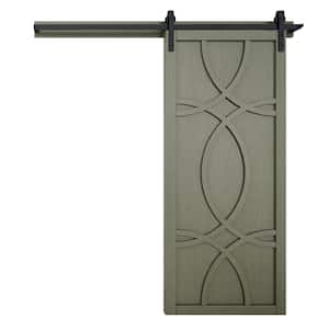 30 in. x 84 in. The Hollywood Gauntlet Wood Sliding Barn Door with Hardware Kit in Stainless Steel