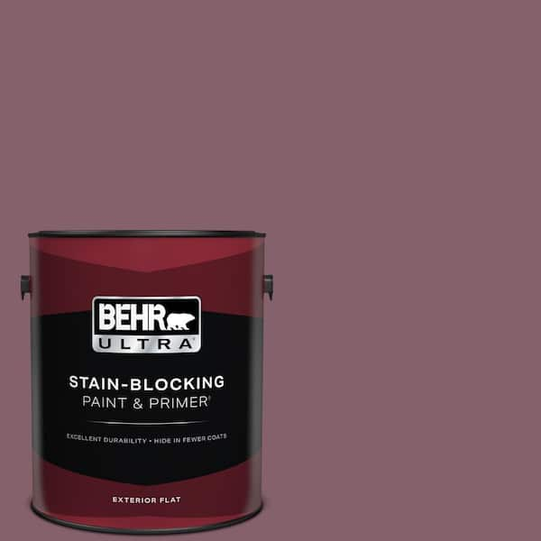 BEHR ULTRA 1 gal. #BIC-35 Vintage Plum Flat Exterior Paint & Primer