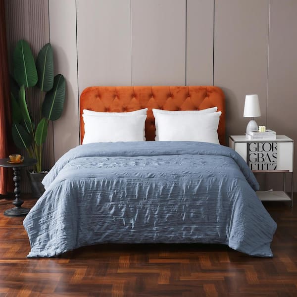 St. James Home Crinkled Down Alternative Chambray Polyester Twin Blanket