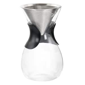 Verduzco 1 Liter 4- Cup Clear Glass Pour Over Coffee Maker with Fine Mesh Filter