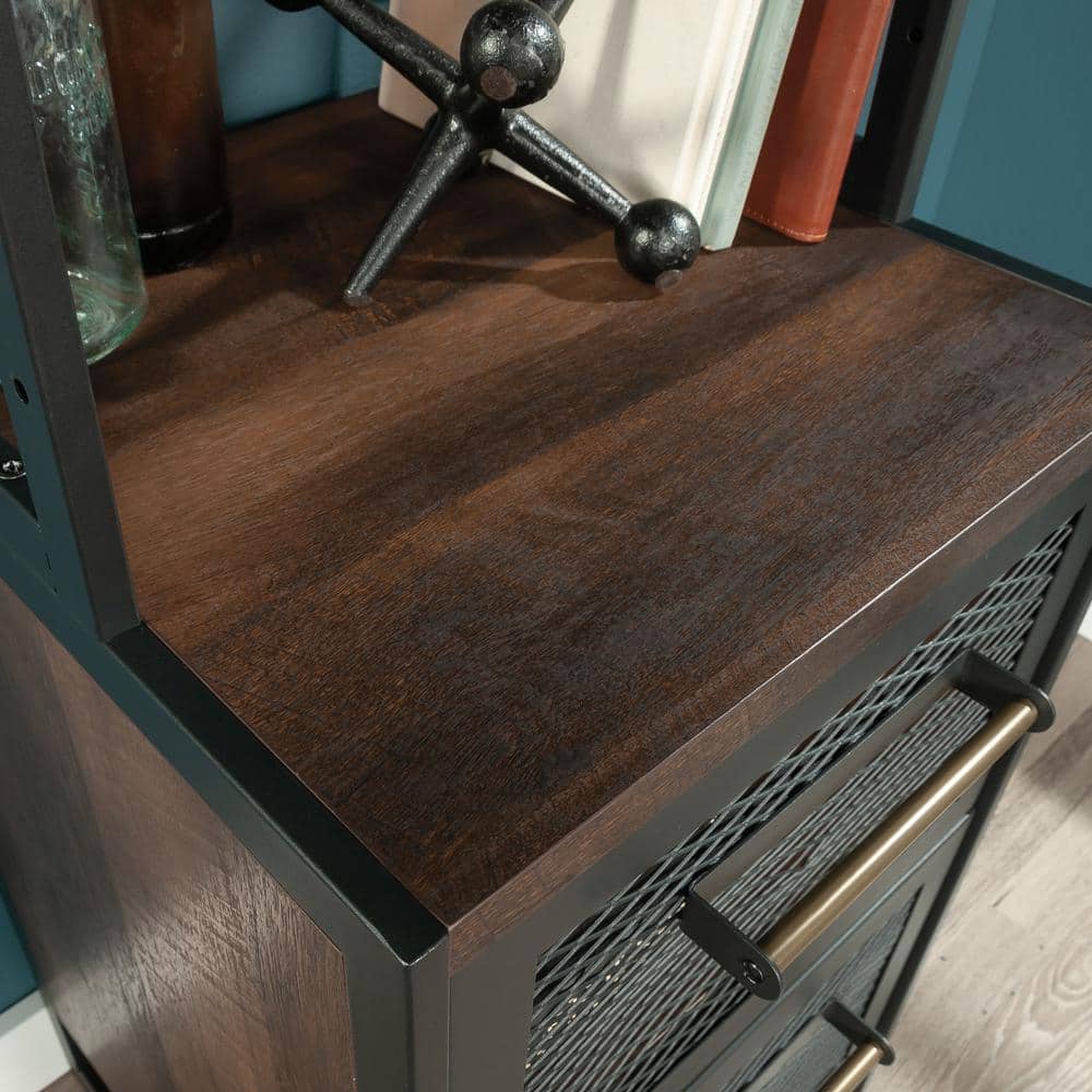 Barrel Oak Adjustable File Tower with Metal Frame