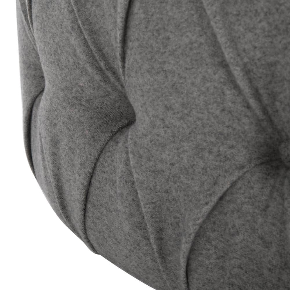 Charlene Gray Tufted Round Cocktail Ottoman