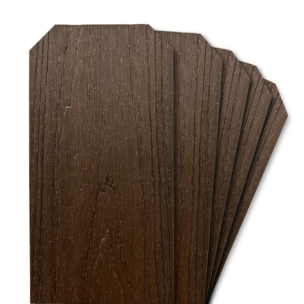 0.50 in. x 3. 5 in. x 70.20 in. Mahogany Capped Composite Dog-Ear Fence Picket (5-Pack)