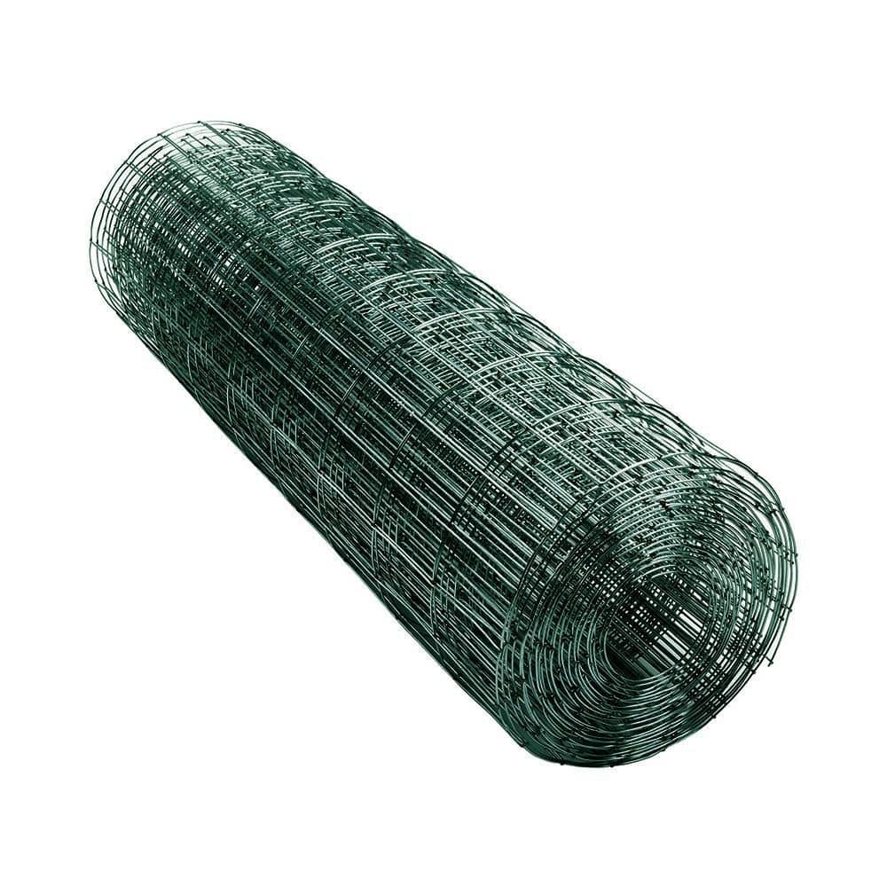 Everbilt 23 Ft X 50 Ft 16 Gauge Green Pvc Coated Steel Welded Wire Garden Fencing With 2 In