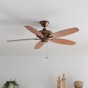 Renew ENERGY STAR 52 in. Indoor Oil Brushed Bronze Dual Mount Ceiling Fan with Pull Chain