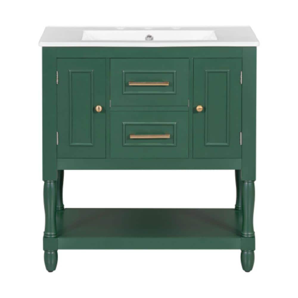BY06 30.00 in. W x 18.30 in. D x 32.50 in. H Freestanding Bath Vanity in Gr