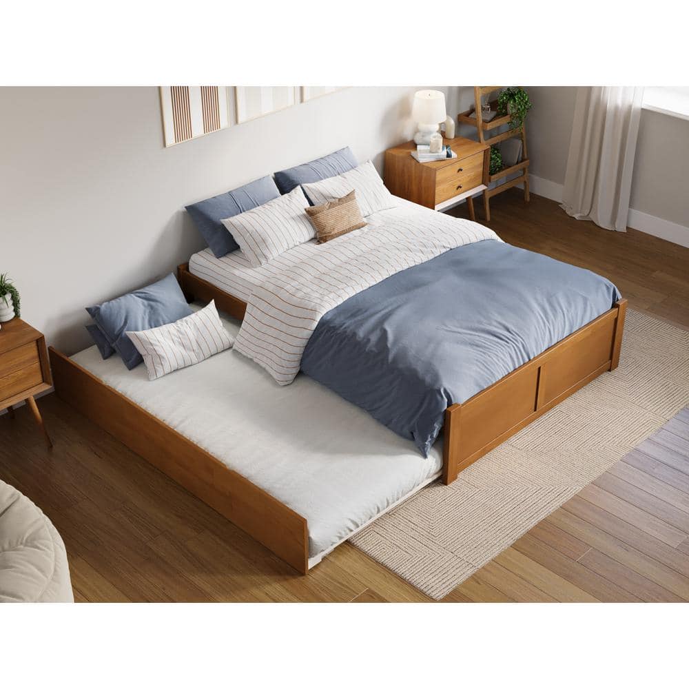 Light Toffee Full Wood Platform Bed with Slats