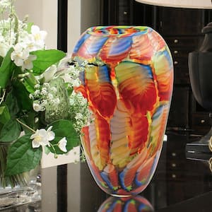 Adoro Multi-Colored Hand-Blown Art Glass Vase