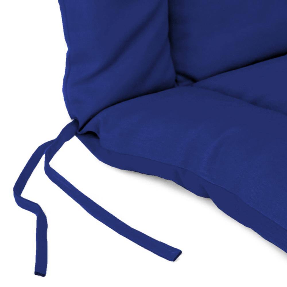 Veranda Cobalt Blue Polyester Outdoor Chair Cushion with Ties