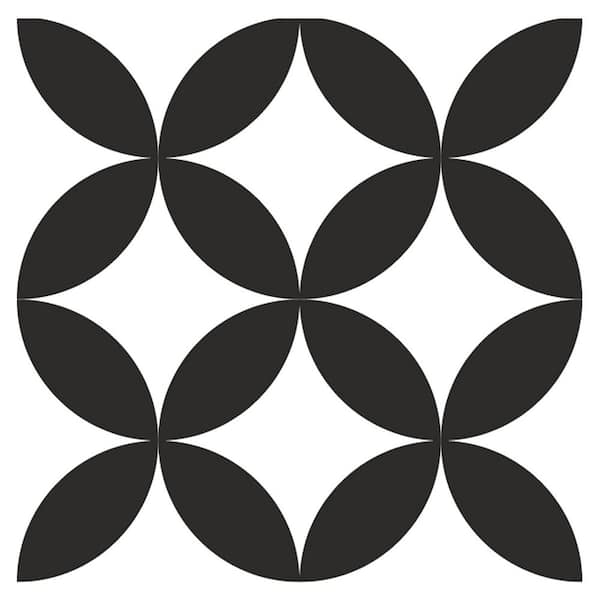 Black Geometric 7. 87 x 7. 87 in. Peel and Stick Backsplash, Vinyl Wall Sticker for Kitchen, Bathroom (10-Sheet/Box)