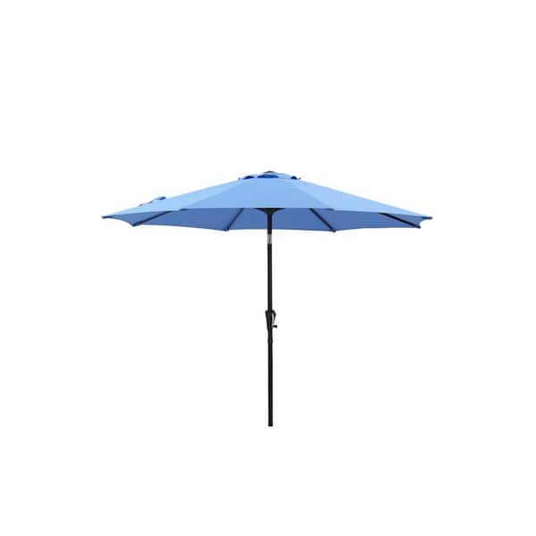Sudzendf 9 ft. Steel Outdoor Market Patio Umbrella in Blue