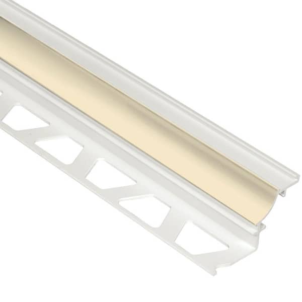 Schluter Dilex-PHK Sand Pebble 1/2 in. x 8 ft. 2-1/2 in. PVC Cove-Shaped Tile Edging Trim