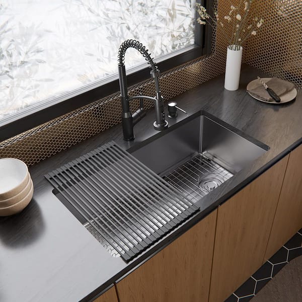 33-in. Undermount Single Bowl 16 Gauge Stainless Steel Kitchen Sink