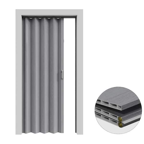 SOCBAZZAR 36 in. x 80 in. Gray Finished PVC Interior Folding