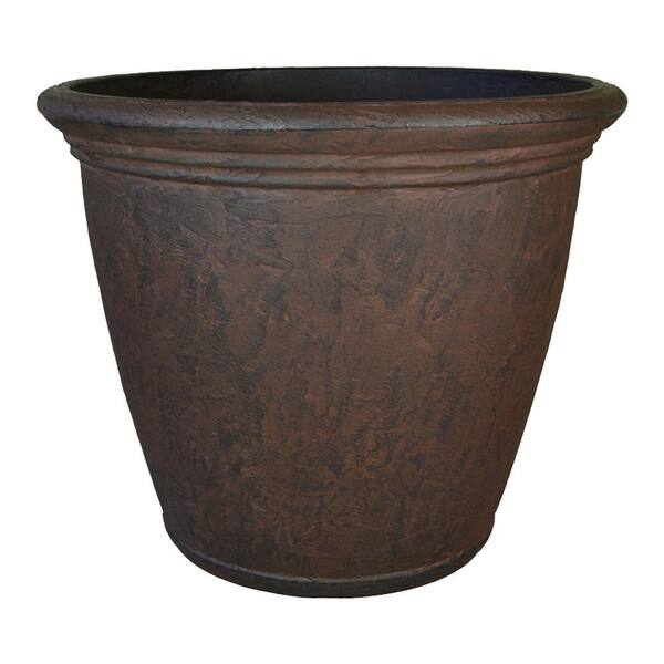 Sunnydaze Decor 16 in. Rust Anjelica Poly Single Flower Pot