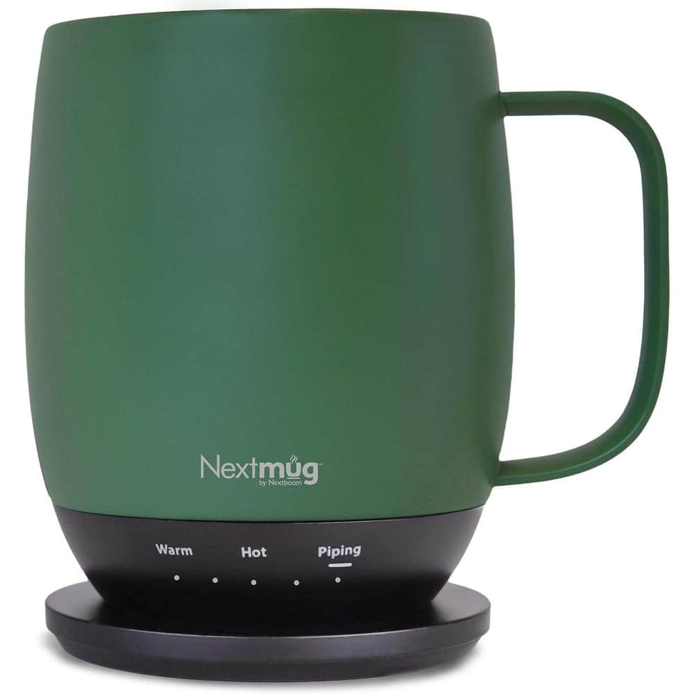 14 oz. Green Stainless Steel Ceramic Self Heating Mug Latte Cups
