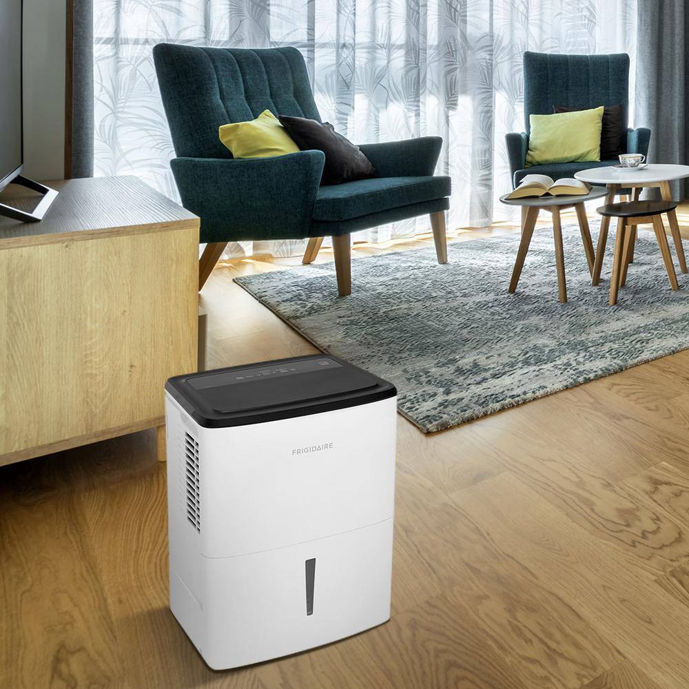 Frigidaire 50-Pint White Dehumidifier with Built-In Pump