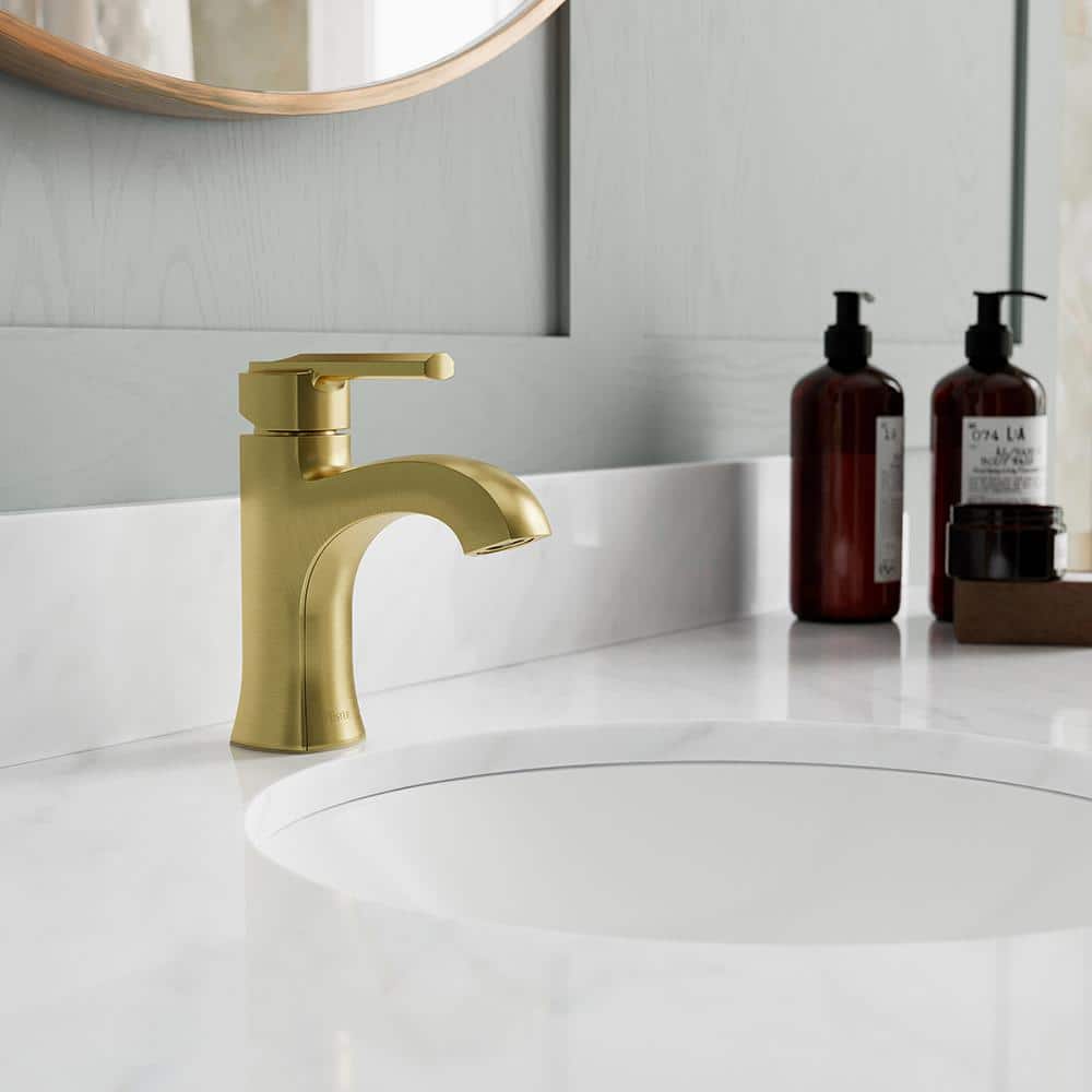 Vaneri Brushed Gold Single Handle Bathroom Faucet