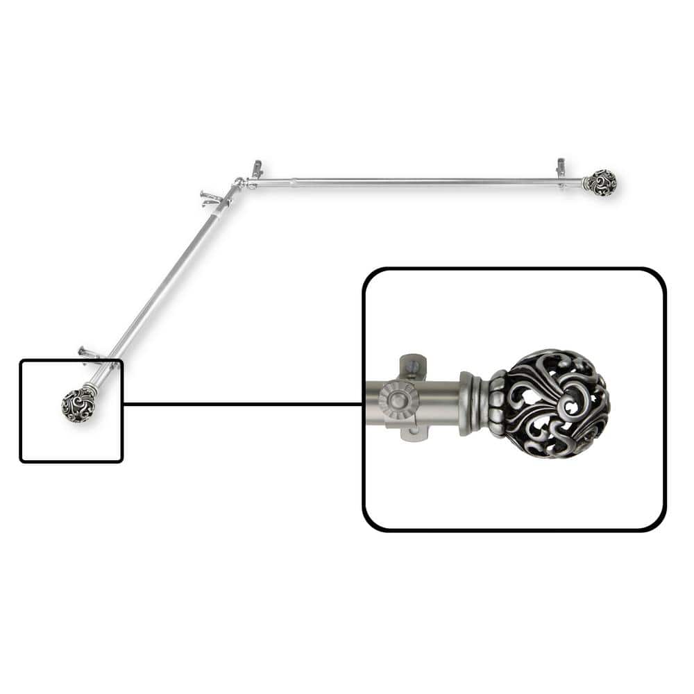 Adora 13/16 in. Dia 66-120 in. L Corner Window Single Curtain Rod in Satin Nickel price history on PriceWatchPro