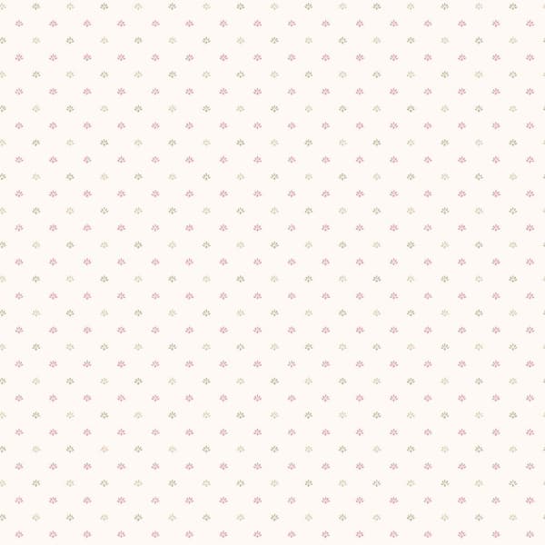 Unbranded Pink/Beige Miniatures 2-Mini Floral Motif Design Matte Finish Non-Pasted Vinyl on Non-Woven Wallpaper Sample