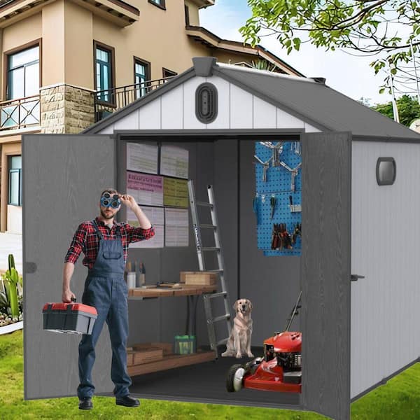 ToolCat 6 ft. W x 8 ft. D Plastic Storage Shed Outdoor Big Tool