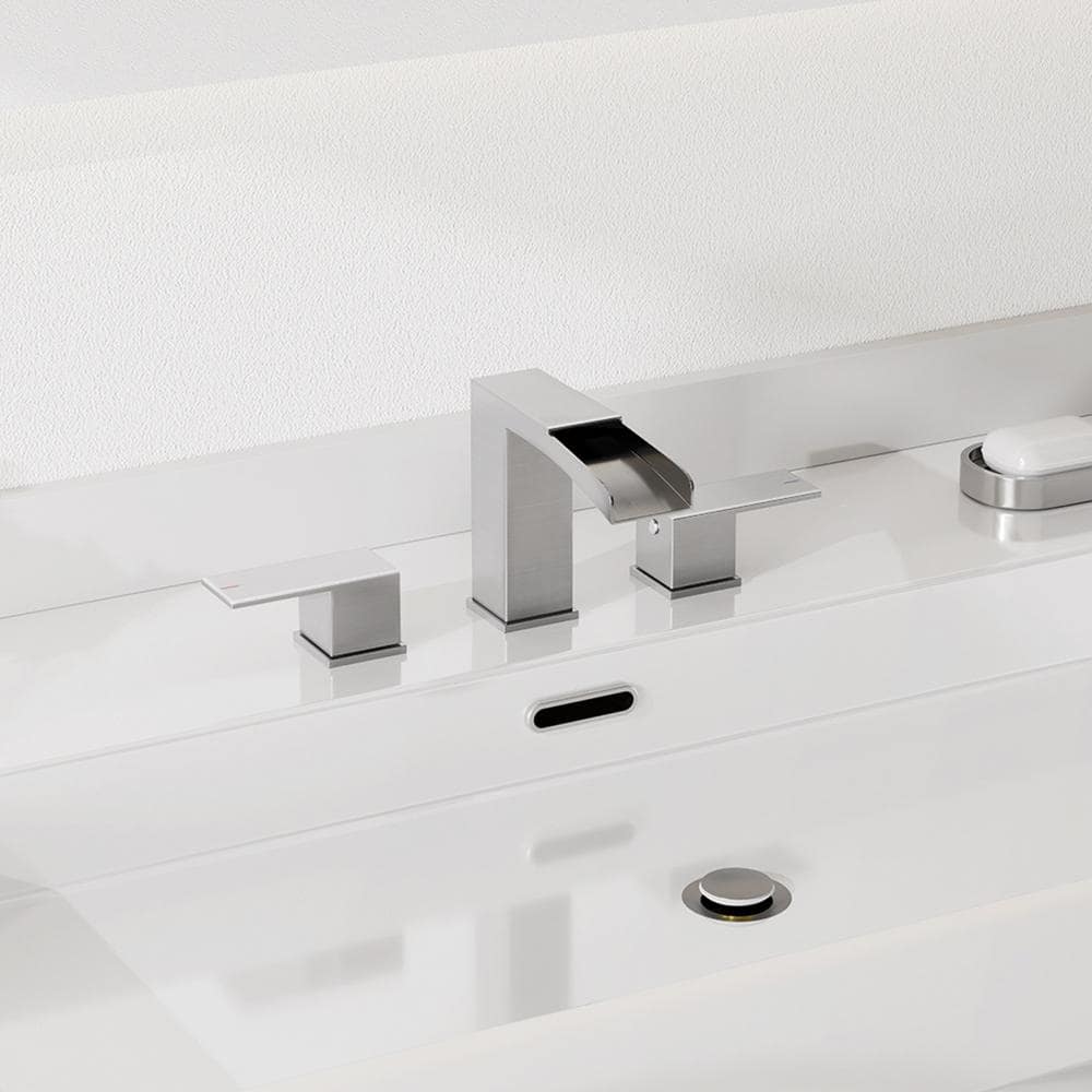 Brushed Nickel 8-Inch Widespread 2-Handle Bathroom Faucet