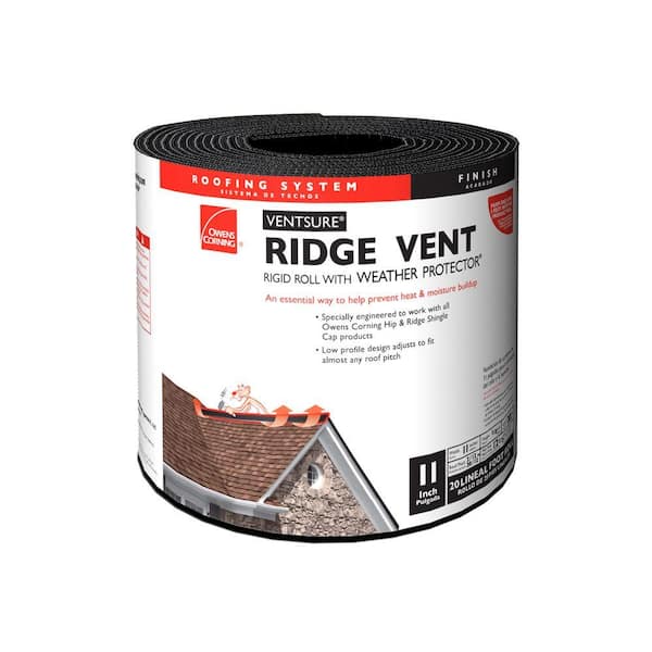 Owens Corning VentSure 11 in. x 20 ft. Ridge Vent Rigid Roll with Weather PROtector Moisture Barrier