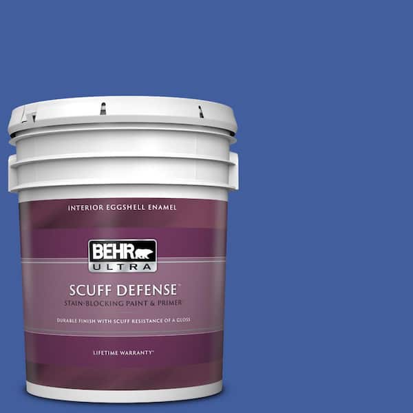 BEHR ULTRA 5 gal. #BIC-21 Blue Dahlia Extra Durable Eggshell Enamel Interior Paint & Primer