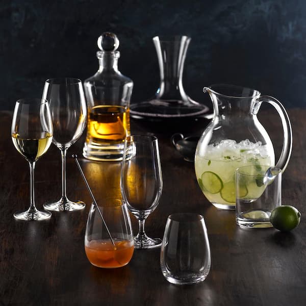 Clear Glass Wine Decanter Beverage Pitcher Carafe with Spout, Handle a –  MyGift