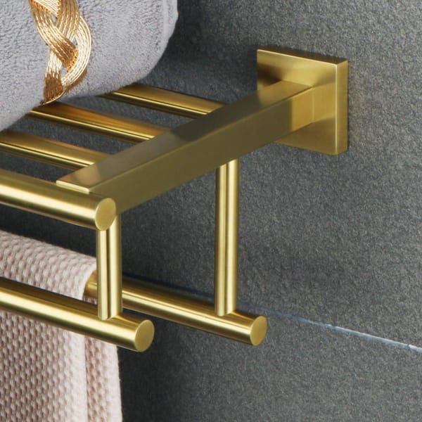 Brushed gold best sale towel rail