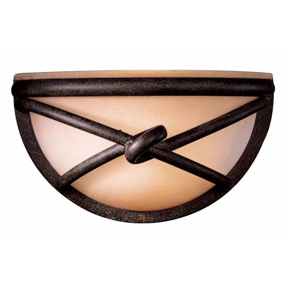 Aspen Bronze 10" Rustic Scavo Glass Wall Sconce with Dimmable Light