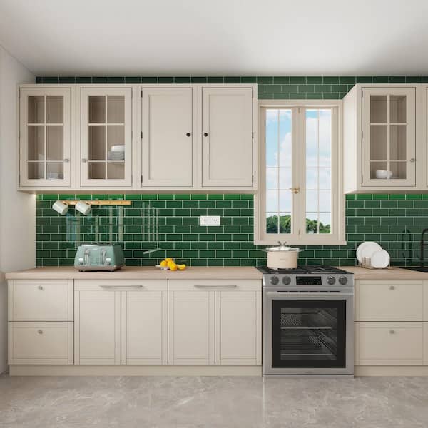 Giorbello Evergreen 3 in. x 6 in. x 8mm Glass Subway Tile (5 sq