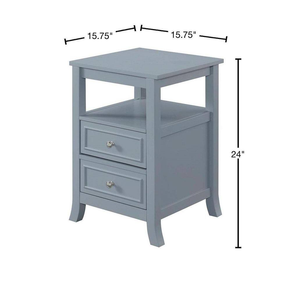Melbourne 16" Birch Veneer Square End Table with Storage
