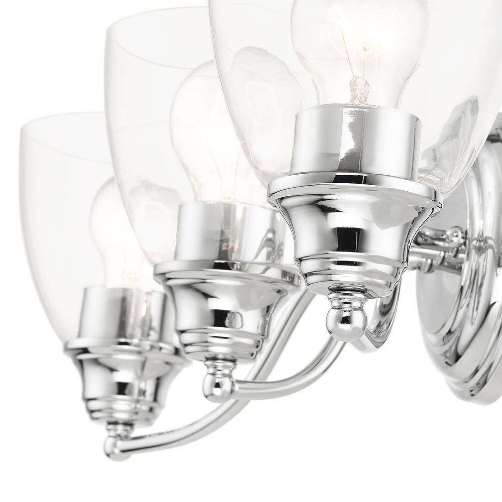 Montgomery Polished Chrome 3-Light Bathroom Vanity Sconce