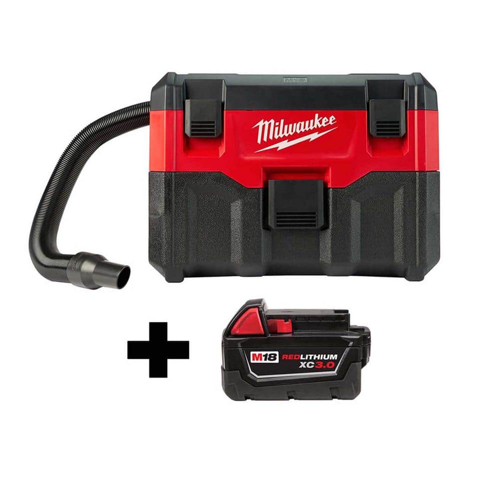 Milwaukee M18 18-Volt 2 Gal. Lithium-Ion Cordless Wet/Dry Vacuum with M18 3.0 Ah Battery, Reds/Pinks -  0880-20-48-11-1