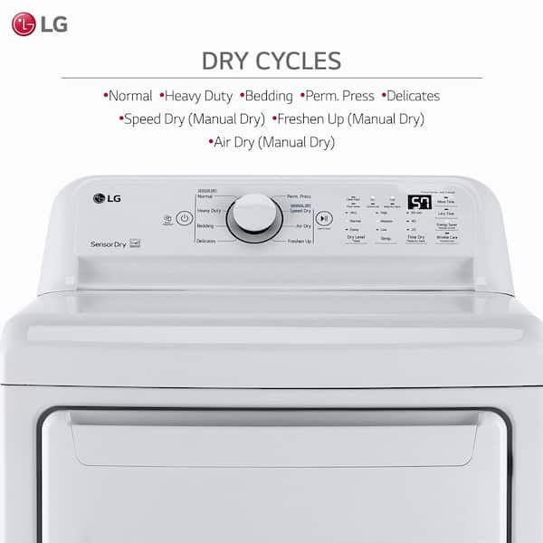 LG 7.3 Cu. Ft. White Gas Dryer With EasyLoad Door