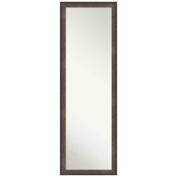 Amanti Art Dappled Light Bronze Narrow 16.75 in. x 50.75 in Non-Beveled Modern Rectangle Wood Framed Full Length on the Door Mirror